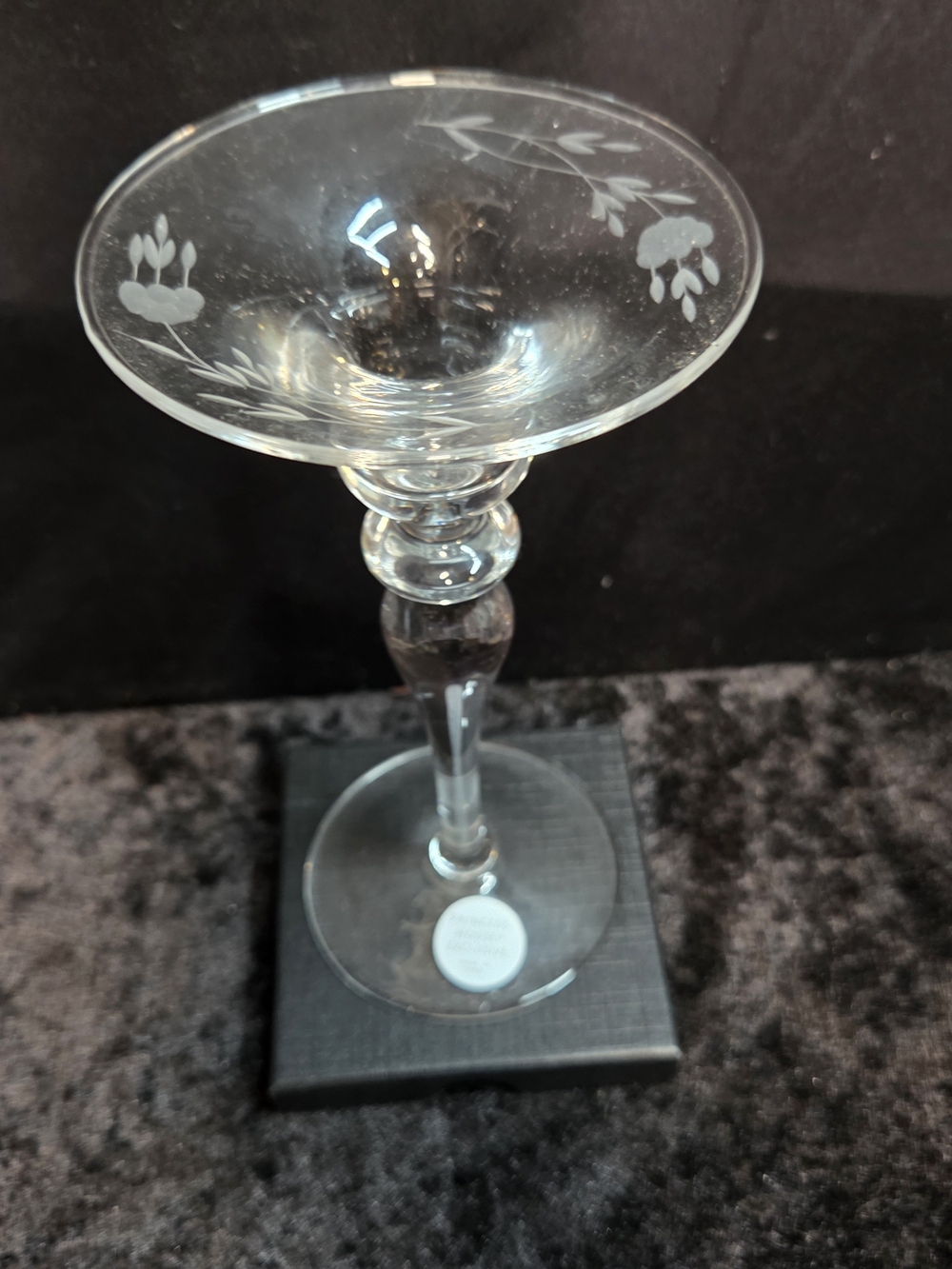 Princess House Heritage Taper Candleholder 7" vtg romantic crystal etched floral